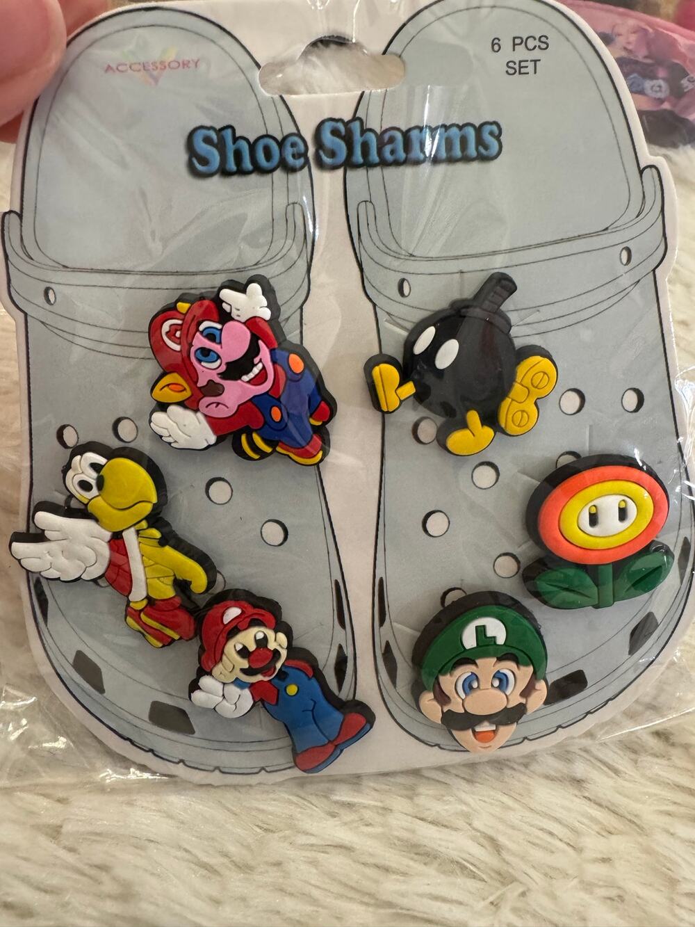 Nintendo Super Mario and friends  Shoe Charms 6 piece set